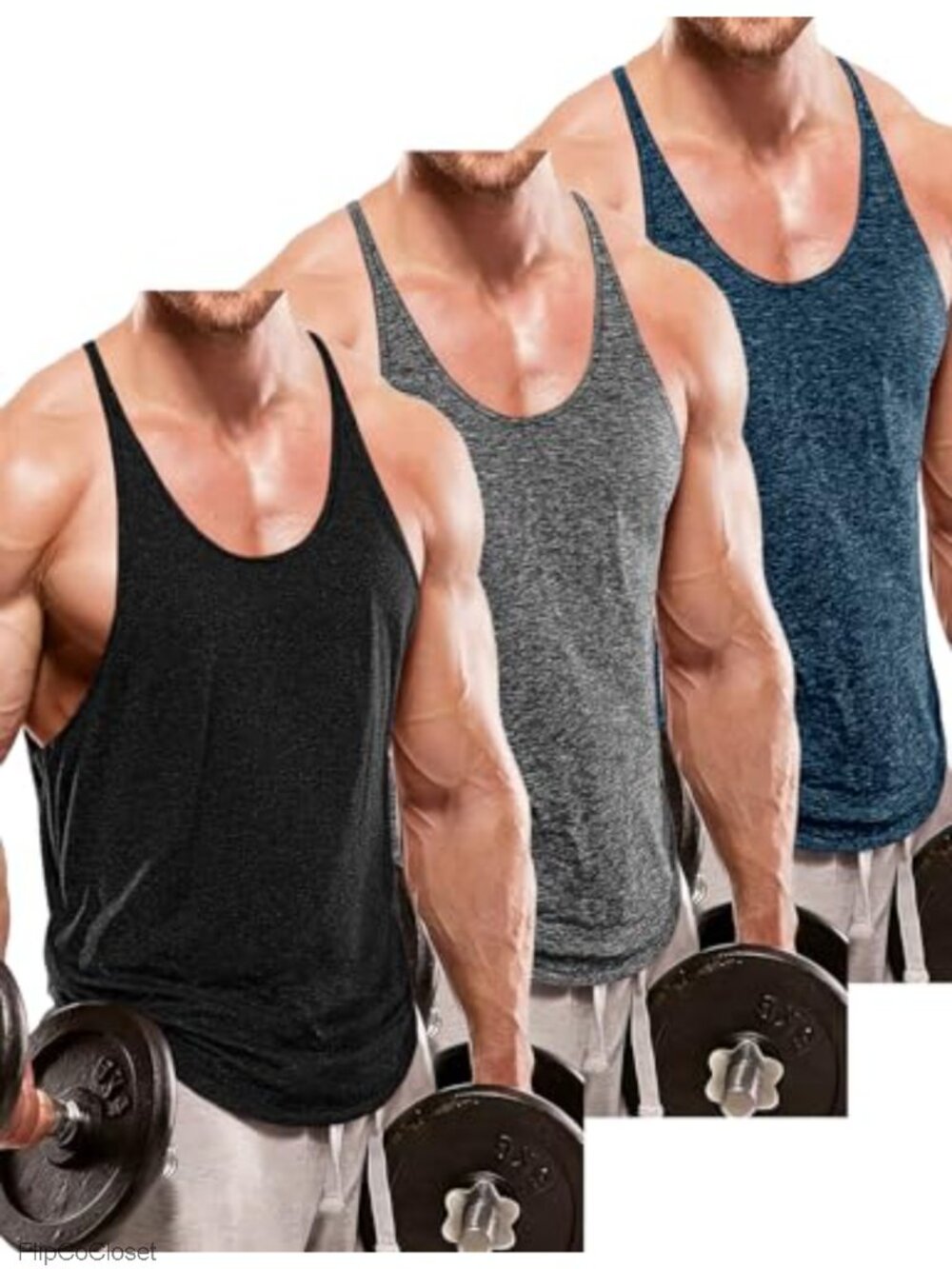 Men's Stringer Tank Top Y-Back Bodybuilding Gym Quick Dry Workout